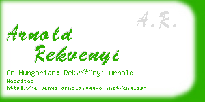 arnold rekvenyi business card